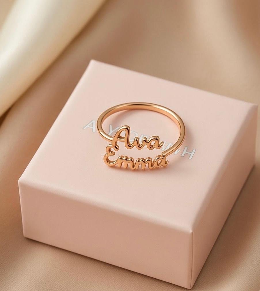 Personalized name ring anti tarnish gold silver plated As Your Wish